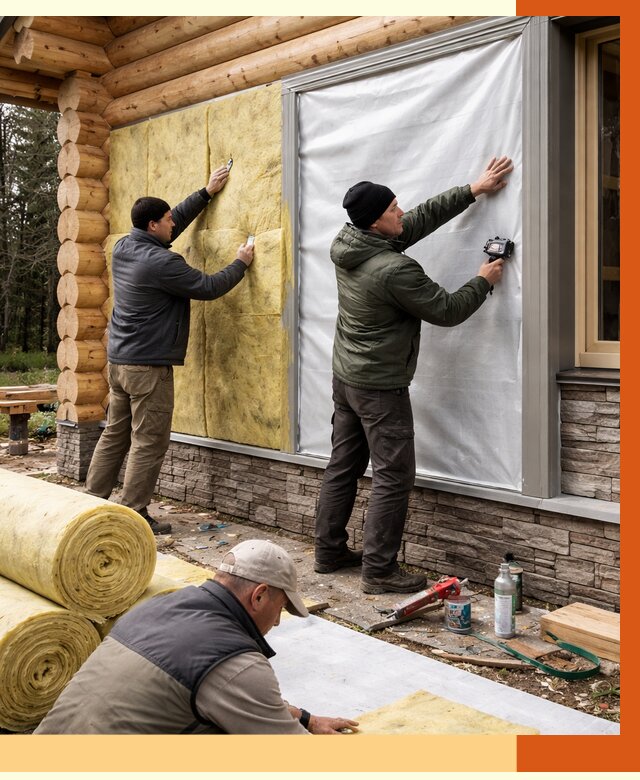 Утепление бревенчатого дома в Дальнегорске от 7883 руб/м2 — заказать под ключ | ТепломастерДль