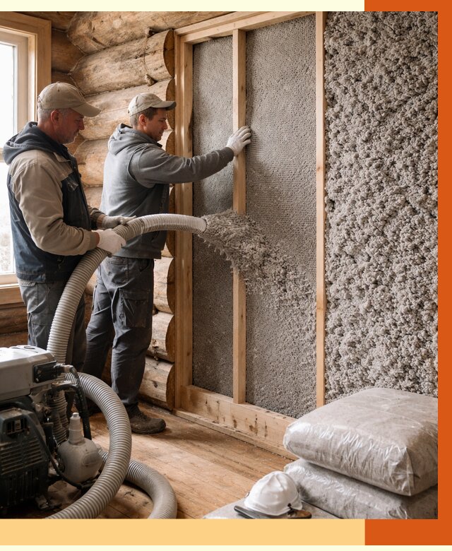 Утепление бревенчатого дома эковатой в Дальнегорске от 2834 руб. | ТепломастерДль