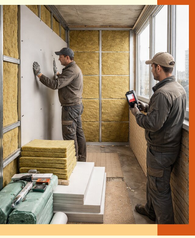 Утепление балкона в Дальнегорске от 4637 руб. под ключ | ТепломастерДль