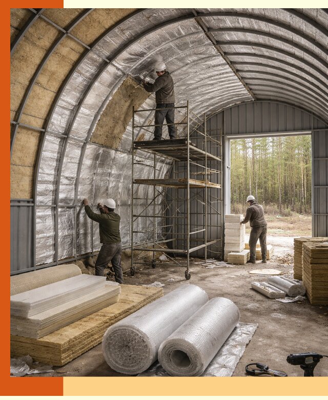 Утепление арочного ангара под ключ в Дальнегорске