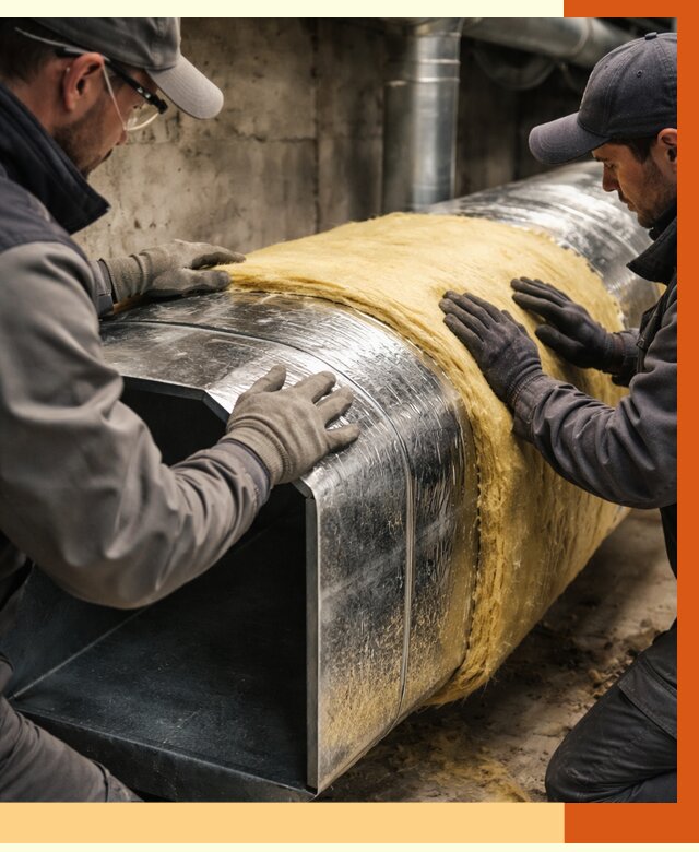 Утепление воздуховодов в Дальнегорске от 4328 руб. — теплоизоляция вентиляции | ТепломастерДль