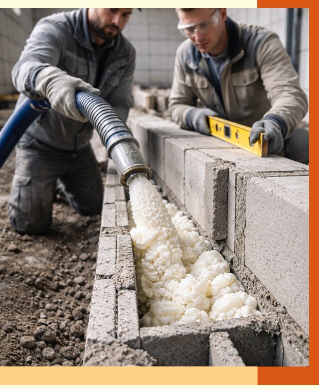 Заполнение колодцевой кладки ППУ в Дальнегорске от 4328 руб. за м2 | ТепломастерДль