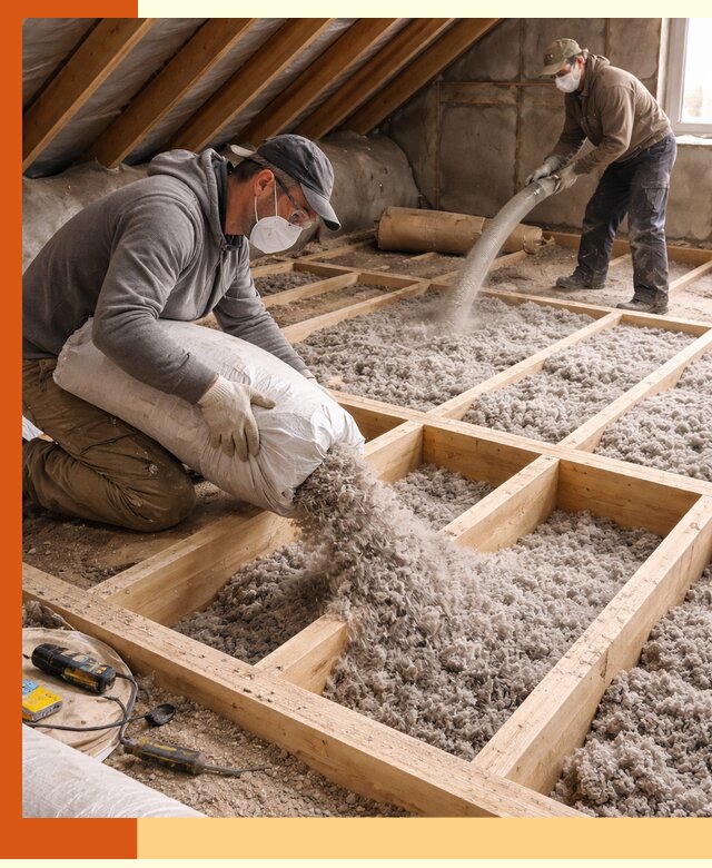 Заполнение полостей чердачного перекрытия в Дальнегорске качественно и надёжно