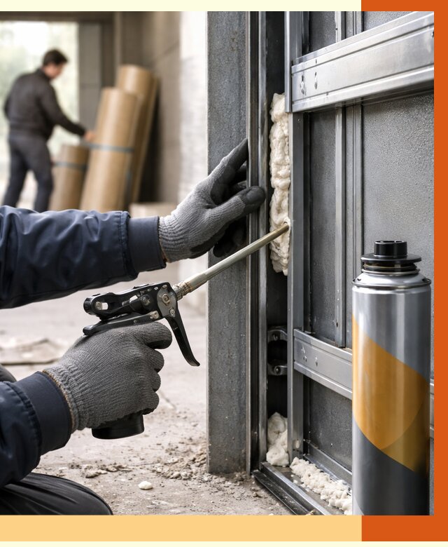 Заполнение пустот ворот в Дальнегорске от 4637 руб. — заливка ППУ, утепление под ключ | ТепломастерДль