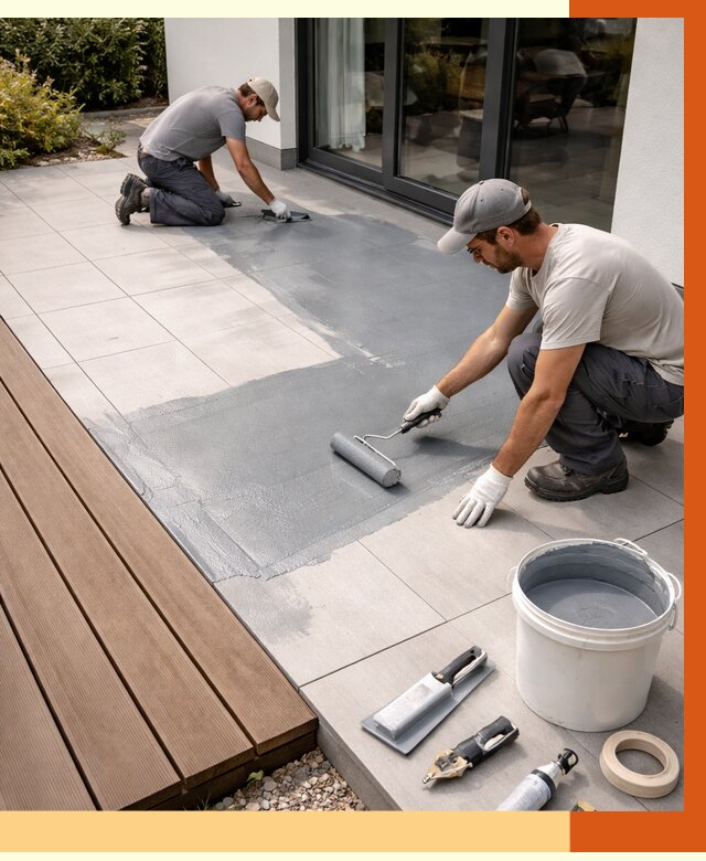 Гидроизоляция террасы в Дальнегорске под ключ от 7728 руб./м² | ТепломастерДль